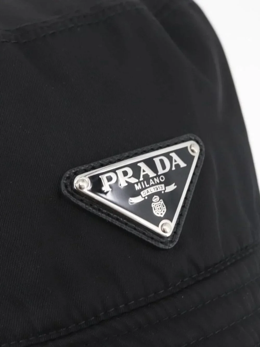 PRADA Hat Nylon M Black Auth 181375M